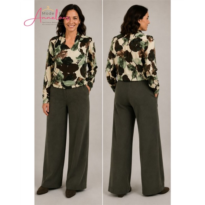 Batida Blouson vhals ruffel 2628 Flora print Batida Blouson vhals ruffel 2628 Flora print