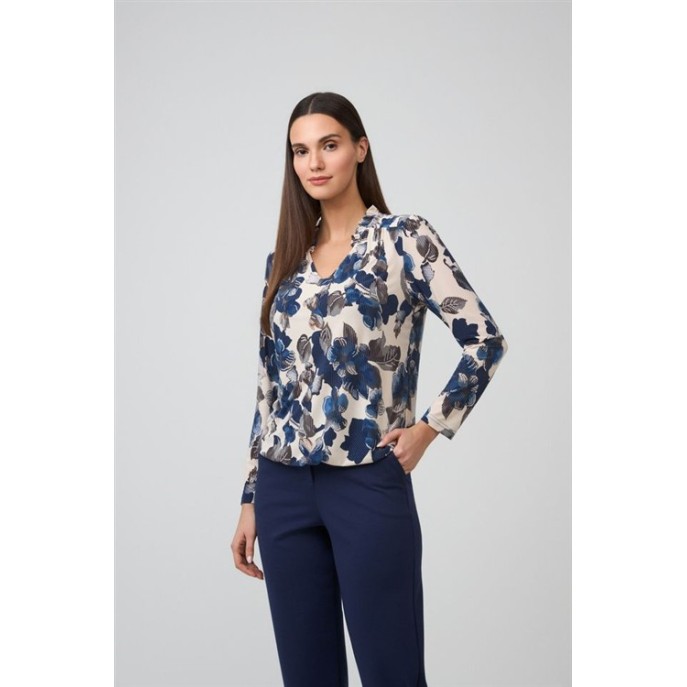 Batida Blouson vhals ruffel 2628 Sapphire flower Batida Blouson vhals ruffel 2628 Sapphire flower
