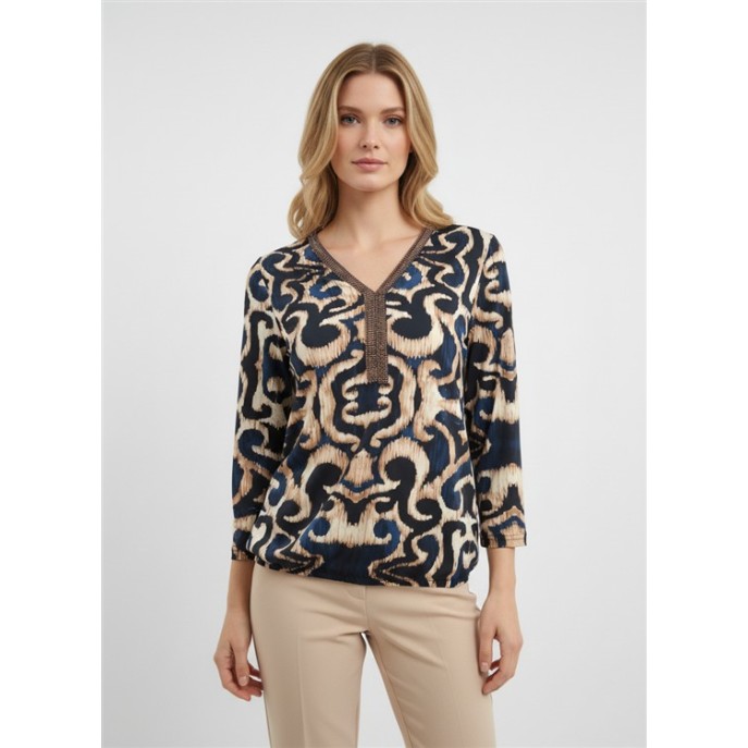 Batida Shirt 3/4 mouw vhals Marine Harmonie Batida Shirt 3/4 mouw vhals Marine Harmonie