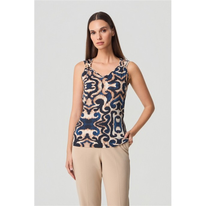 Batida top ML broche Marine Harmonie