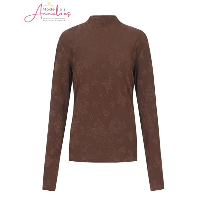 Cs The Label Top Turtle 26NFC05 borduring opdruk - Mocha Brown Cs The Label Top Turtle 26NFC05 borduring opdruk - Mocha Brown