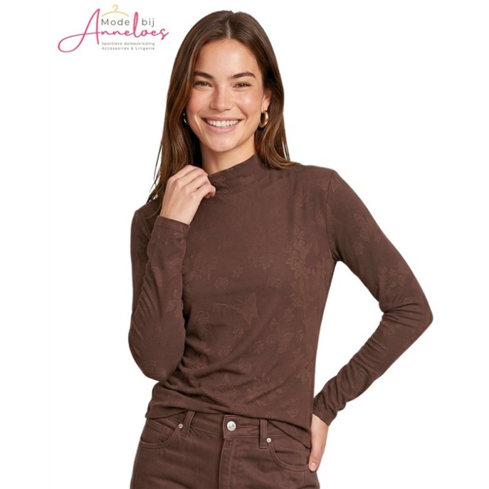 Cs The Label Top Turtle 26NFC05 borduring opdruk - Mocha Brown Cs The Label Top Turtle 26NFC05 borduring opdruk - Mocha Brown