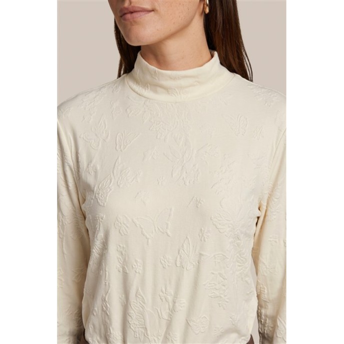Cs The Label Top Turtle 26NFC05 borduring opdruk - Wool White