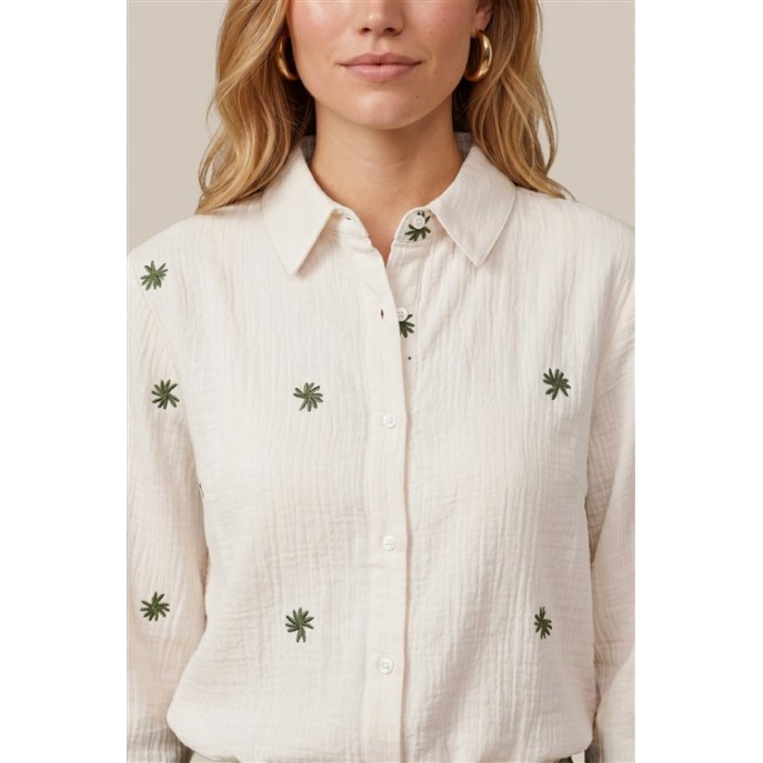 CS the Label Blouse Lancy Off white olive CS the Label Blouse Lancy Off white olive