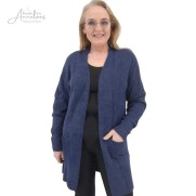 S Vest halflang harig zakjes - Indigo