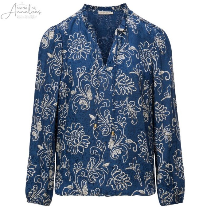 Dreamstar Blouse Cleo satijn stitch Indigo