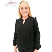 Dreamstar Blouse fiona dotjes relief Zwart Dreamstar Blouse fiona dotjes relief Zwart