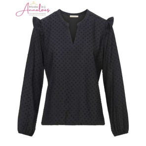 Dreamstar Blouse fiona dotjes relief Zwart