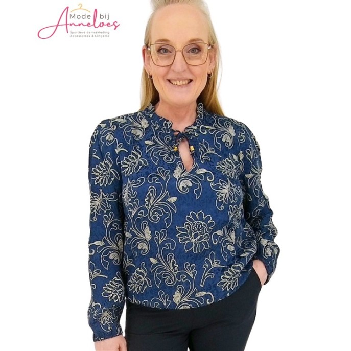 Dreamstar Blouse Cleo satijn stitch Indigo