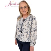 Dreamstar blouse 106 Cleo Indigo Ivoor