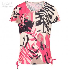 T-shirt palm print - Pink zand