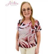 Dreamstar top Lorrie flow print - pink mix