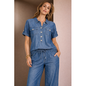 Dreamstar blouse jasje 221 Gioja lyocell Blue denim