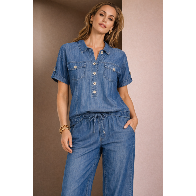 Dreamstar blouse jasje 221 Gioja lyocell Blue denim