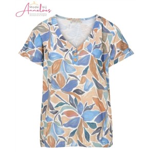 Dreamstar T-shirt Kiara 325 bloem Indigo - Zand