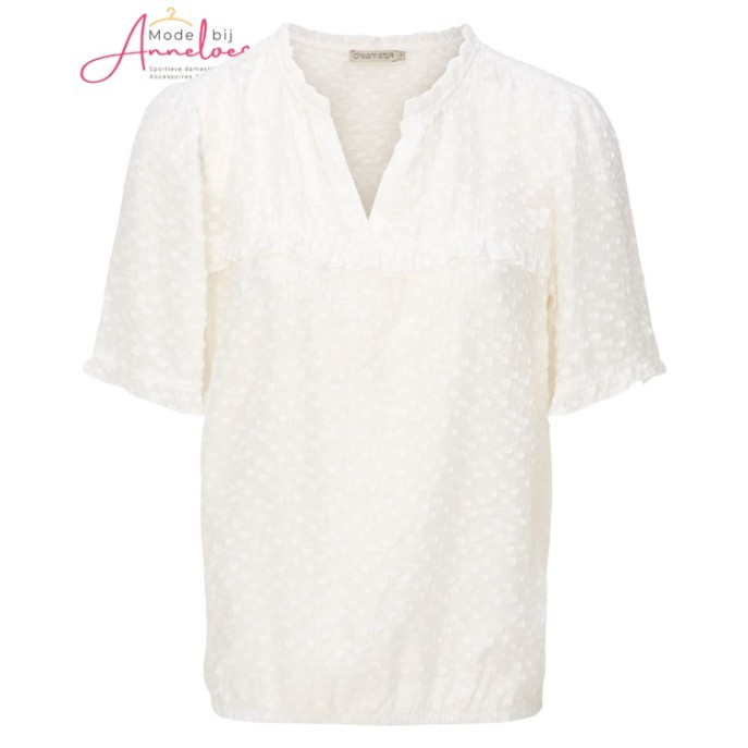 Dreamstar Blouse Hanoa uni blokje Ivoor