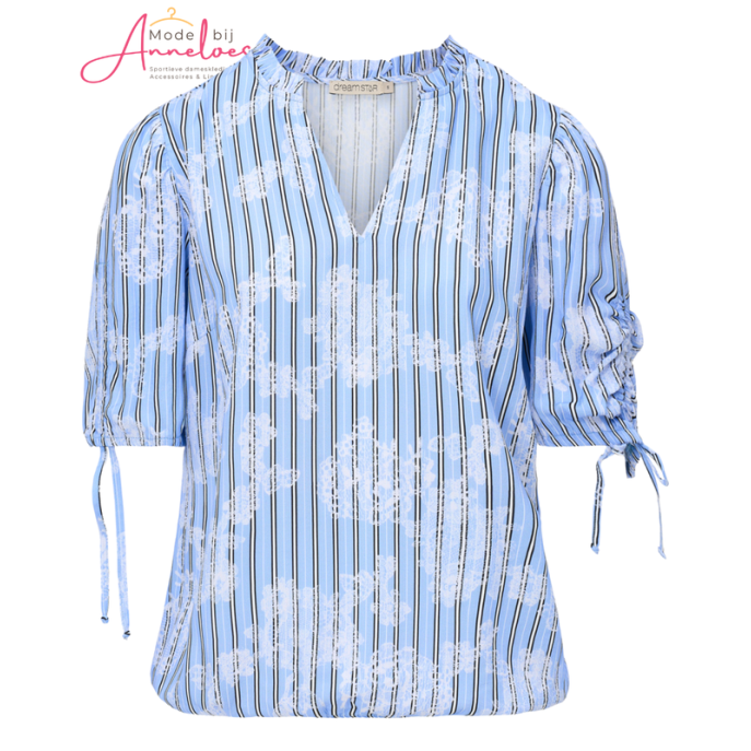 Dreamstar Blouse streep Blauw dessin 207 Saskia