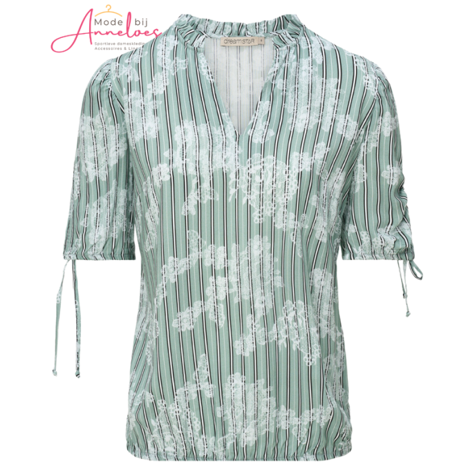 Dreamstar Blouse streep groen dessin 207 Saskia Dreamstar Blouse streep groen dessin 207 Saskia