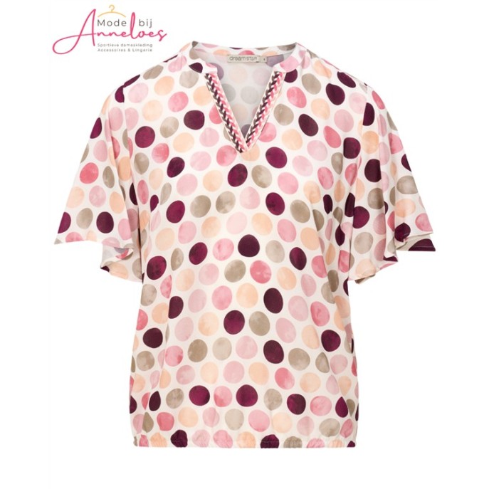 Dreamstar Blouse Mily dot vhals Pink mix