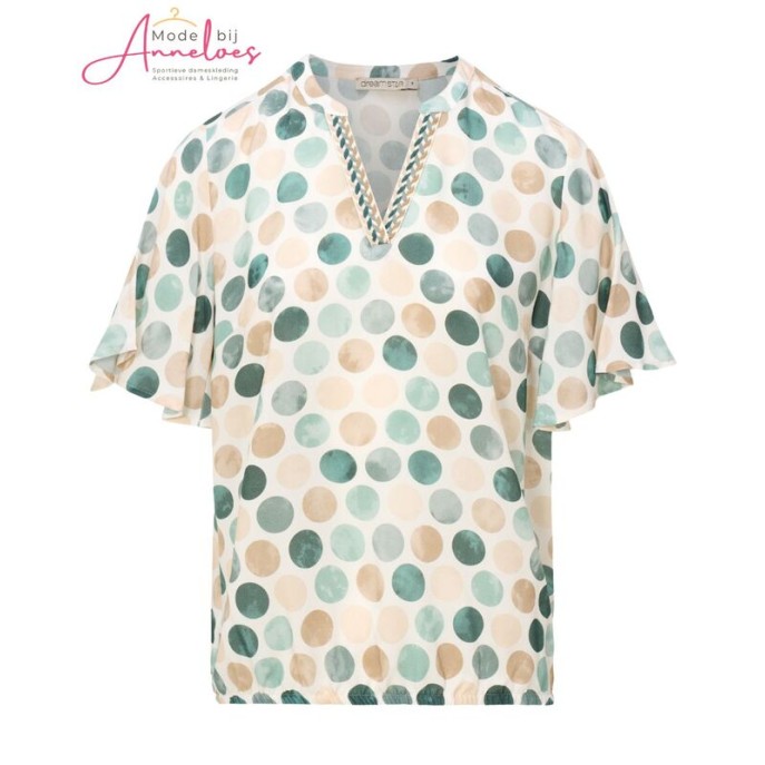 Dreamstar Blouse Mily dot vhals Jade mix