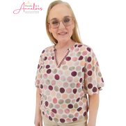 Dreamstar Blouse Mily dot vhals Pink mix
