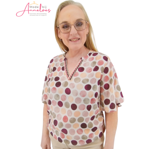 Dreamstar Blouse Mily dot vhals Pink mix Dreamstar Blouse Mily dot vhals Pink mix