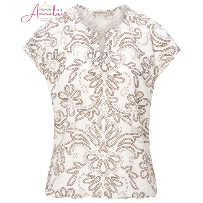 Dreamstar Blouse Rafna koraal print Ivoor Bruin