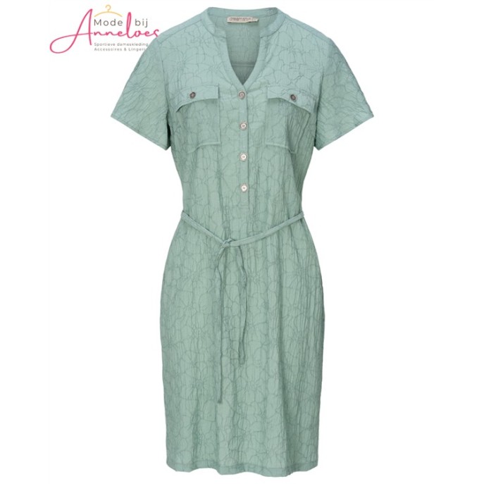 Dreamstar Jurk Cadry bloem relief Jade