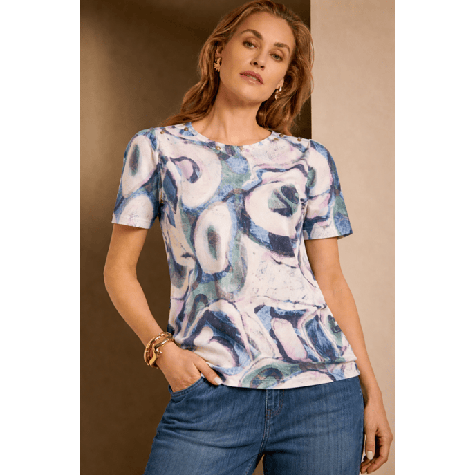 Dreamstar shirt 239 Kawaii Marmer print blue multi Dreamstar shirt 239 Kawaii Marmer print blue multi
