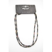 Ketting dubbel kraal - Zwart