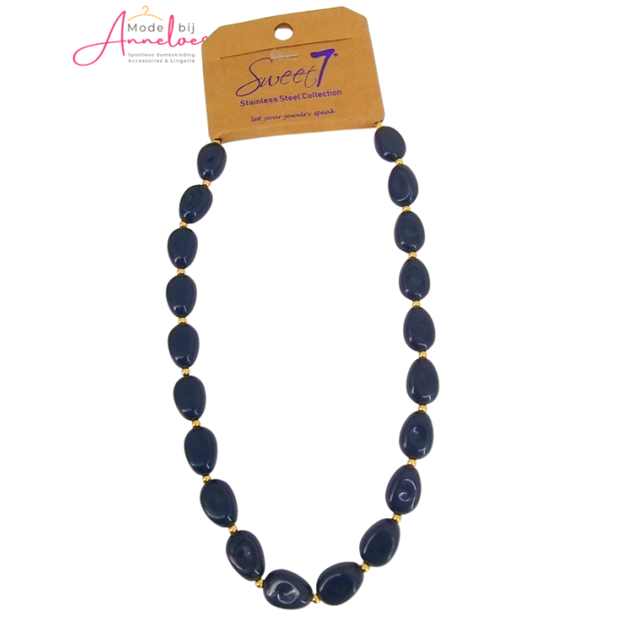 Sweet7 Korte Ketting 101233007 donker blauw Sweet7 Korte Ketting 101233007 donker blauw