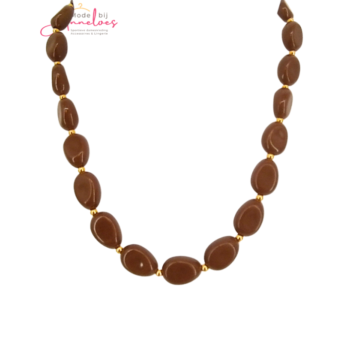 Sweet7 Korte Ketting 101233080 licht bruin Sweet7 Korte Ketting 101233080 licht bruin