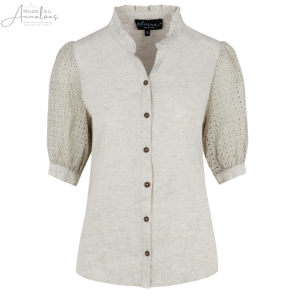 Elvira Blouse 25015 kanten mouw Ecru