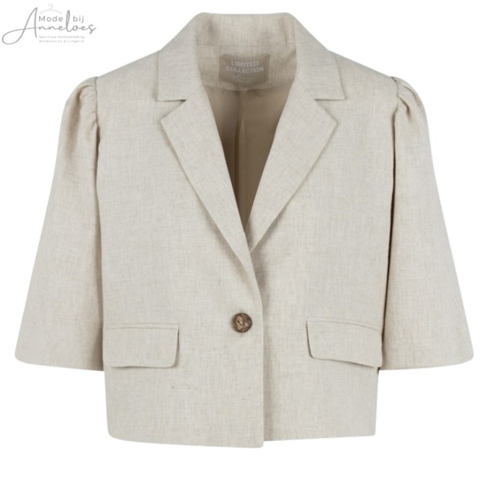 Elvira Blazer korte pofmouw Beige