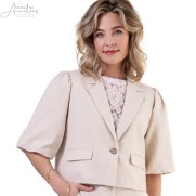 Elvira Blazer korte pofmouw Beige