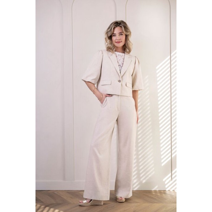 Elvira Blazer korte pofmouw Beige