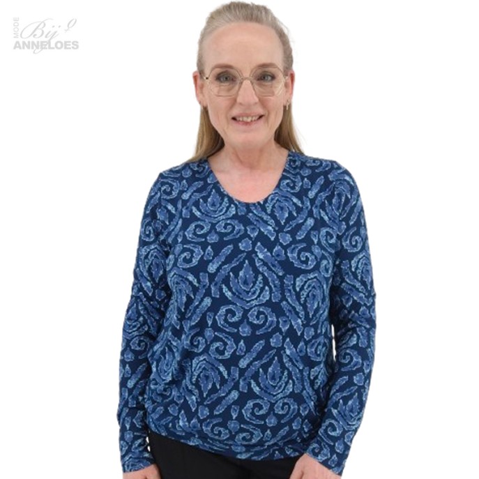 S Blouson ikat print - Blauwtinten