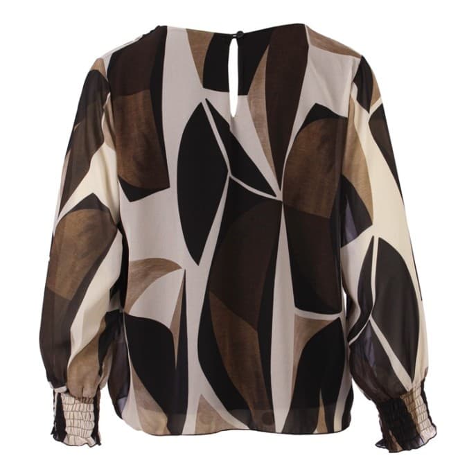 W Enjoy Dubbeltop ballonmouw Port bruin W Enjoy Dubbeltop ballonmouw Port bruin