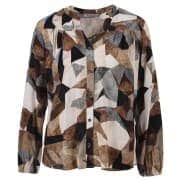 S Enjoy Blouse vhals Taupe print S Enjoy Blouse vhals Taupe print