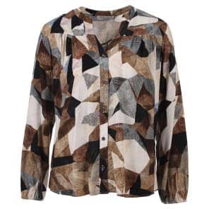 S Enjoy Blouse vhals Taupe print S Enjoy Blouse vhals Taupe print