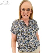 Enjoy Blouson blouse vhals tape jeans print