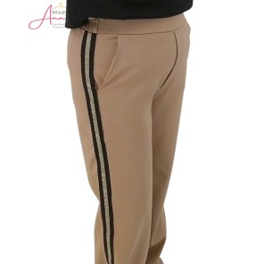 Enjoy Broek 150876 tape Taupe Enjoy Broek 150876 tape Taupe