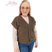 Enjoy Gilet vhals harig Taupe