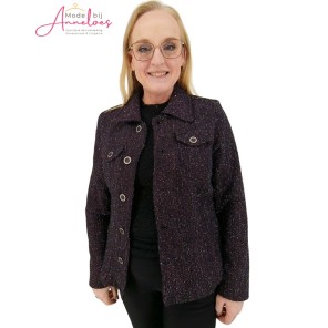 Enjoy Boucle jasje glitter Port