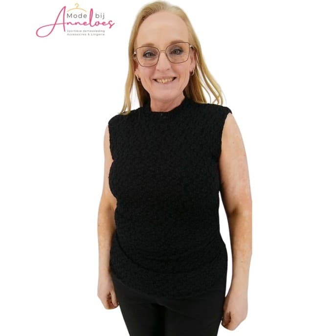 Enjoy Top kant mouwloos Zwart Enjoy Top kant mouwloos Zwart