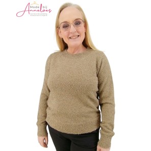 Enjoy trui 424490 spaghetti garen Taupe