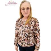 Z Enjoy Pullover print Zand Camel Roze Zwart