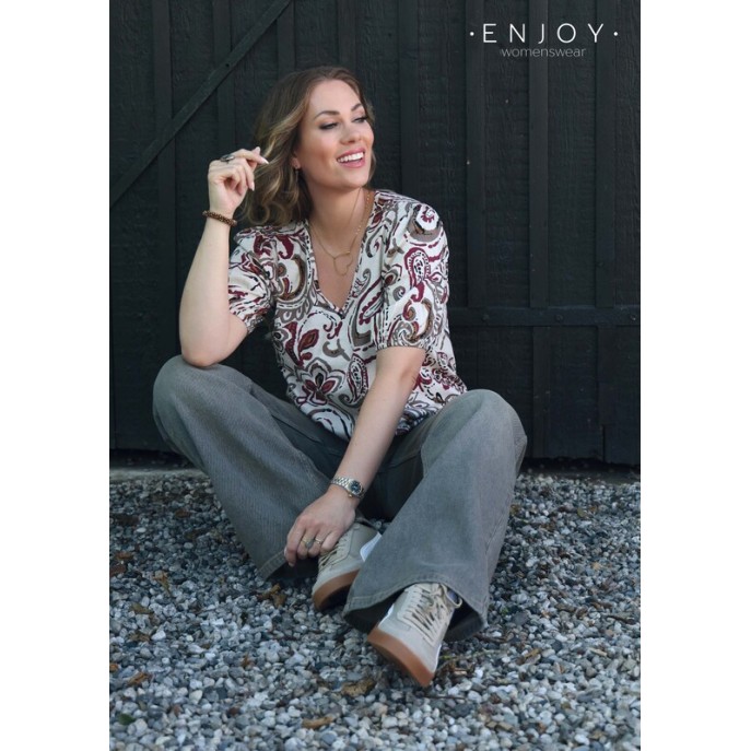 Enjoy Blouson paisley print 183672 Port Enjoy Blouson paisley print 183672 Port