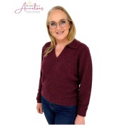 Enjoy Pullover polokraag 421800 boucle - Port Enjoy Pullover polokraag 421800 boucle - Port