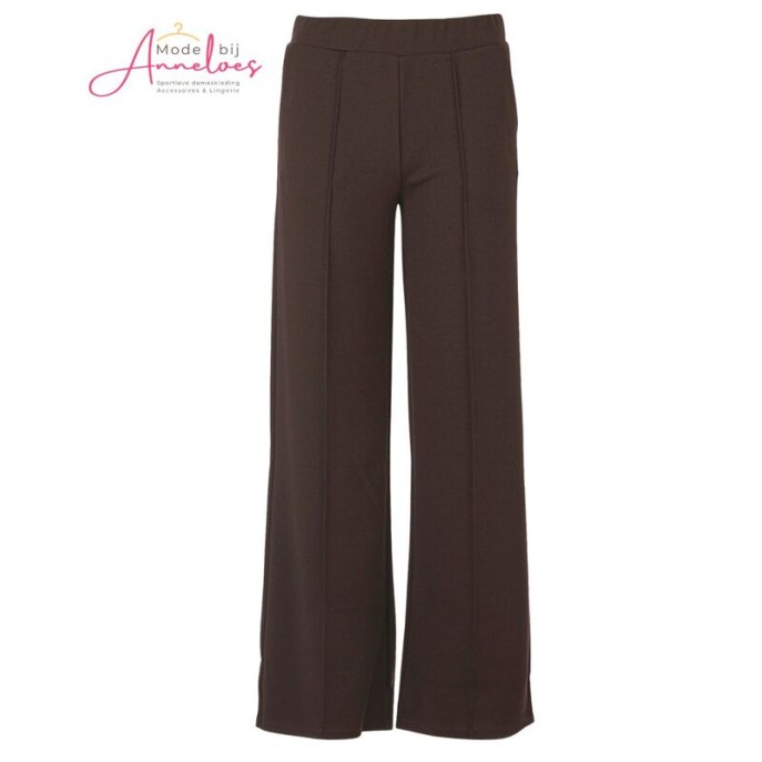 Enjoy Dames Pantalon wide leg Donker bruin 416130 Enjoy Dames Pantalon wide leg Donker bruin 416130